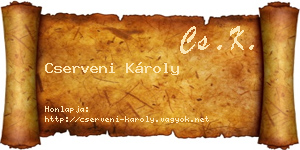Cserveni Károly névjegykártya